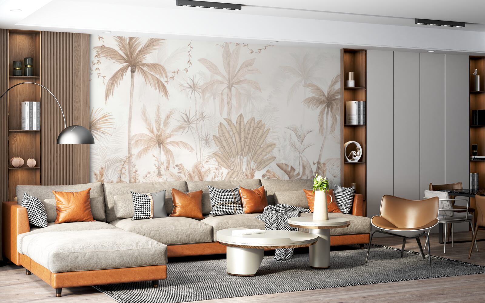 Fotobehang planten in bruintinten