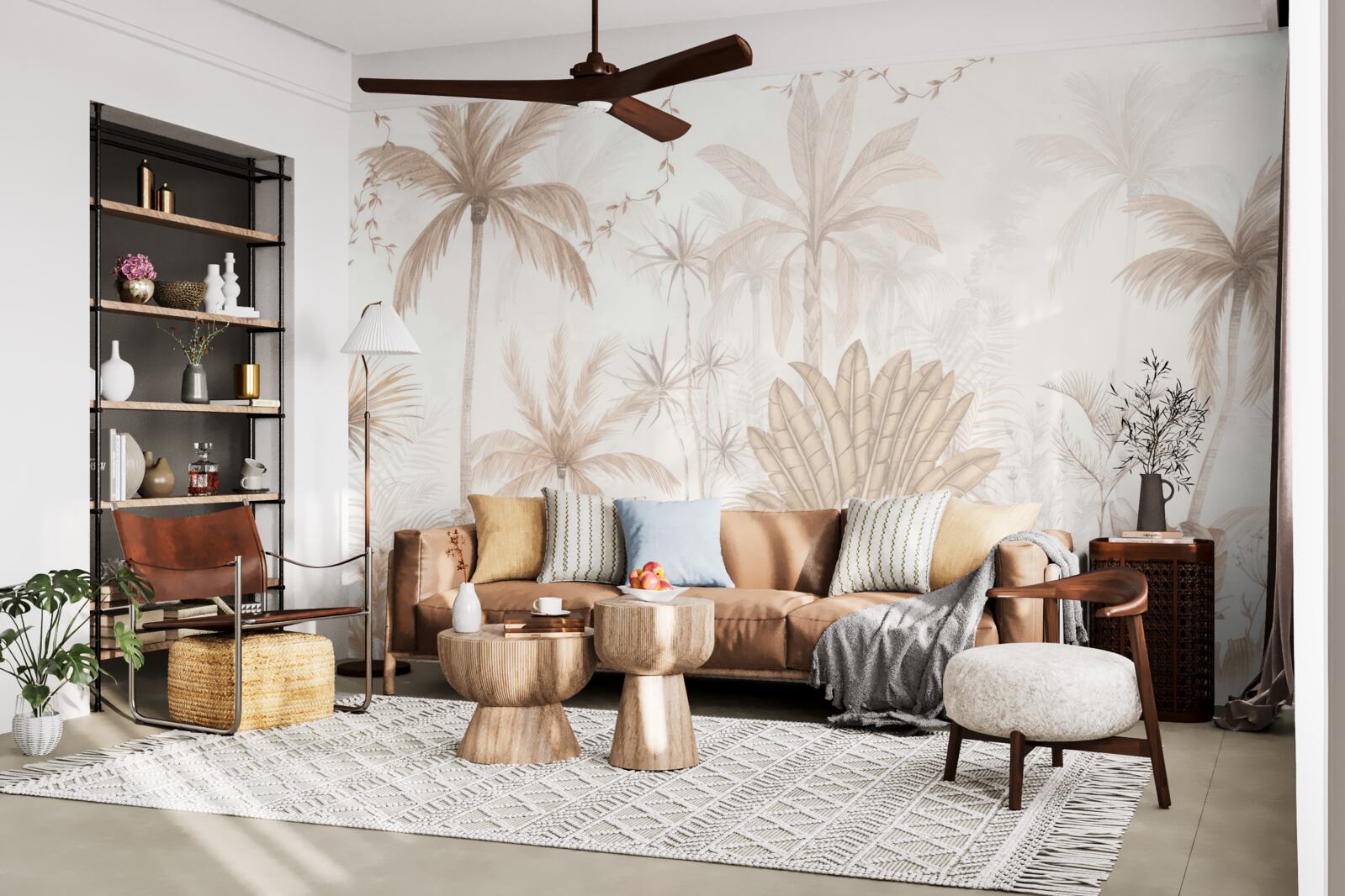 Fotobehang planten in bruintinten