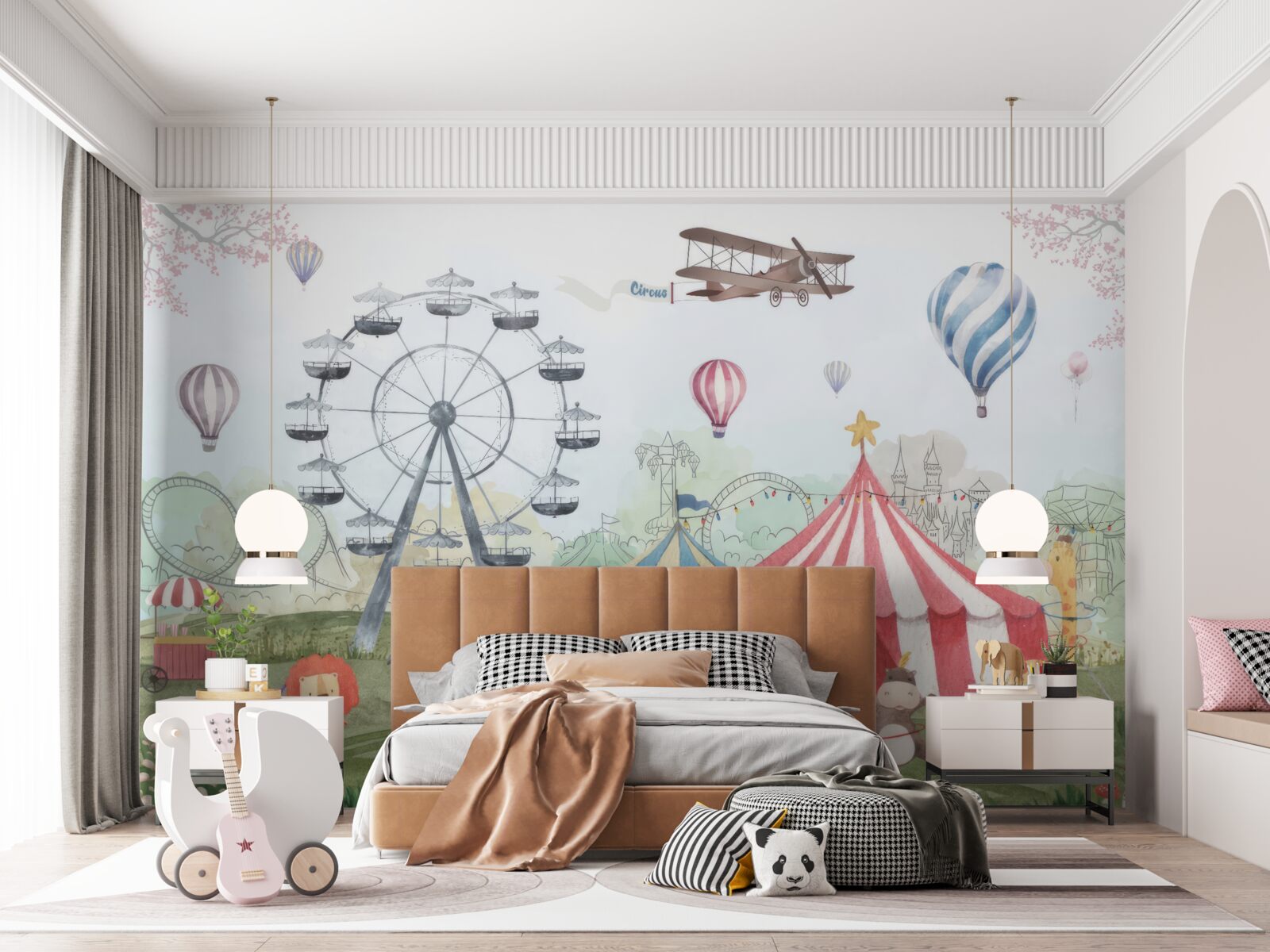 Fotobehang feesttent circus en reuzenrad