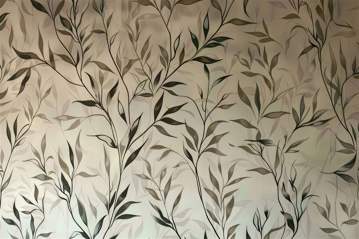 Fotobehang takken met dunne bladeren