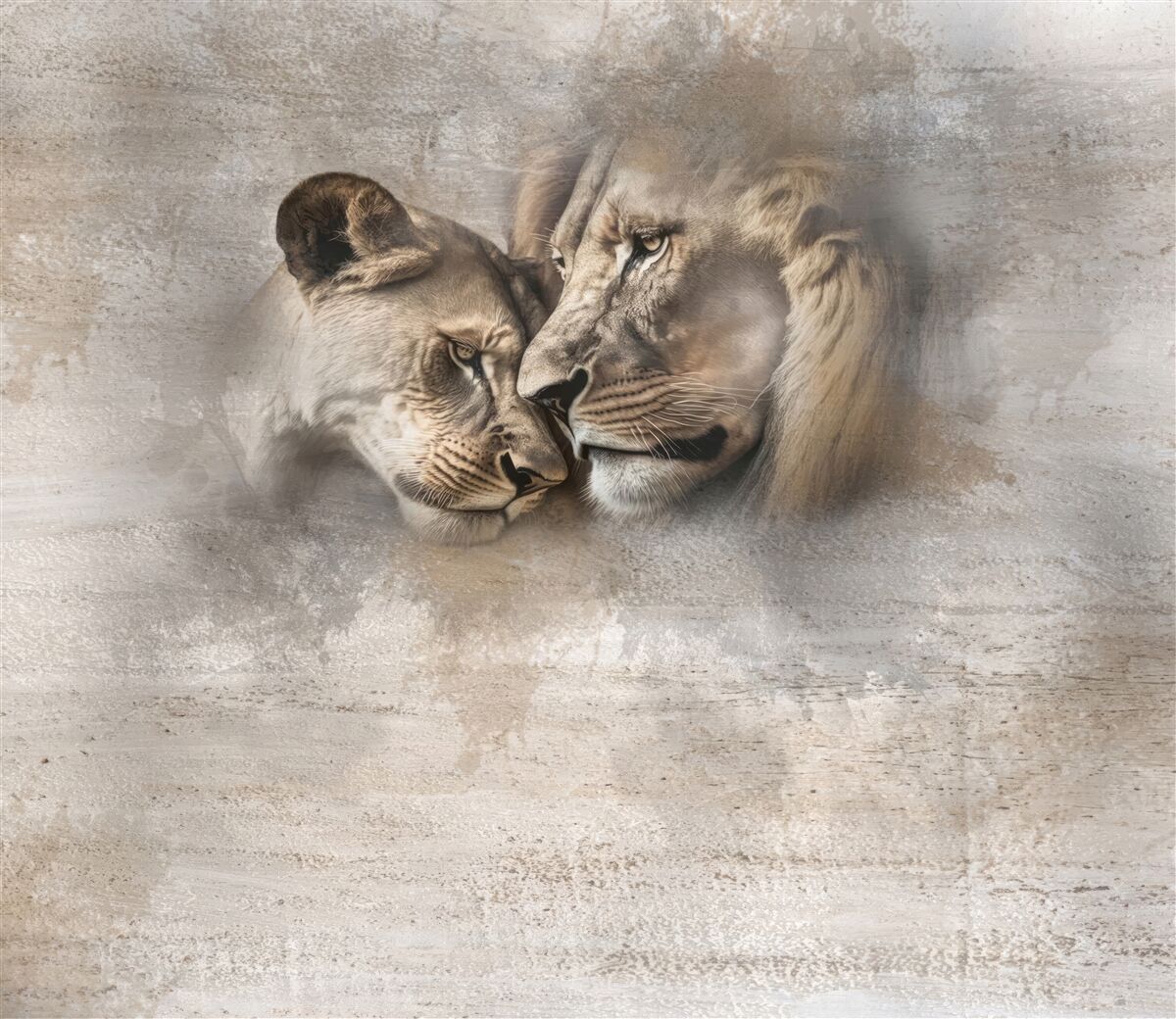 Fotobehang leeuwenpaar