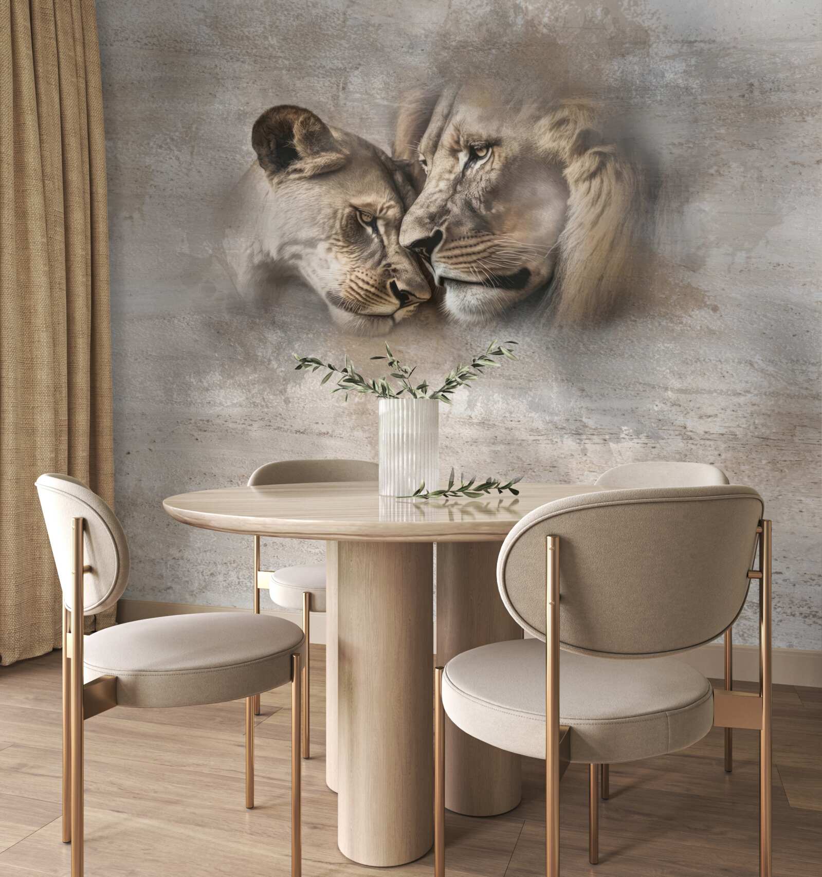 Fotobehang leeuwenpaar