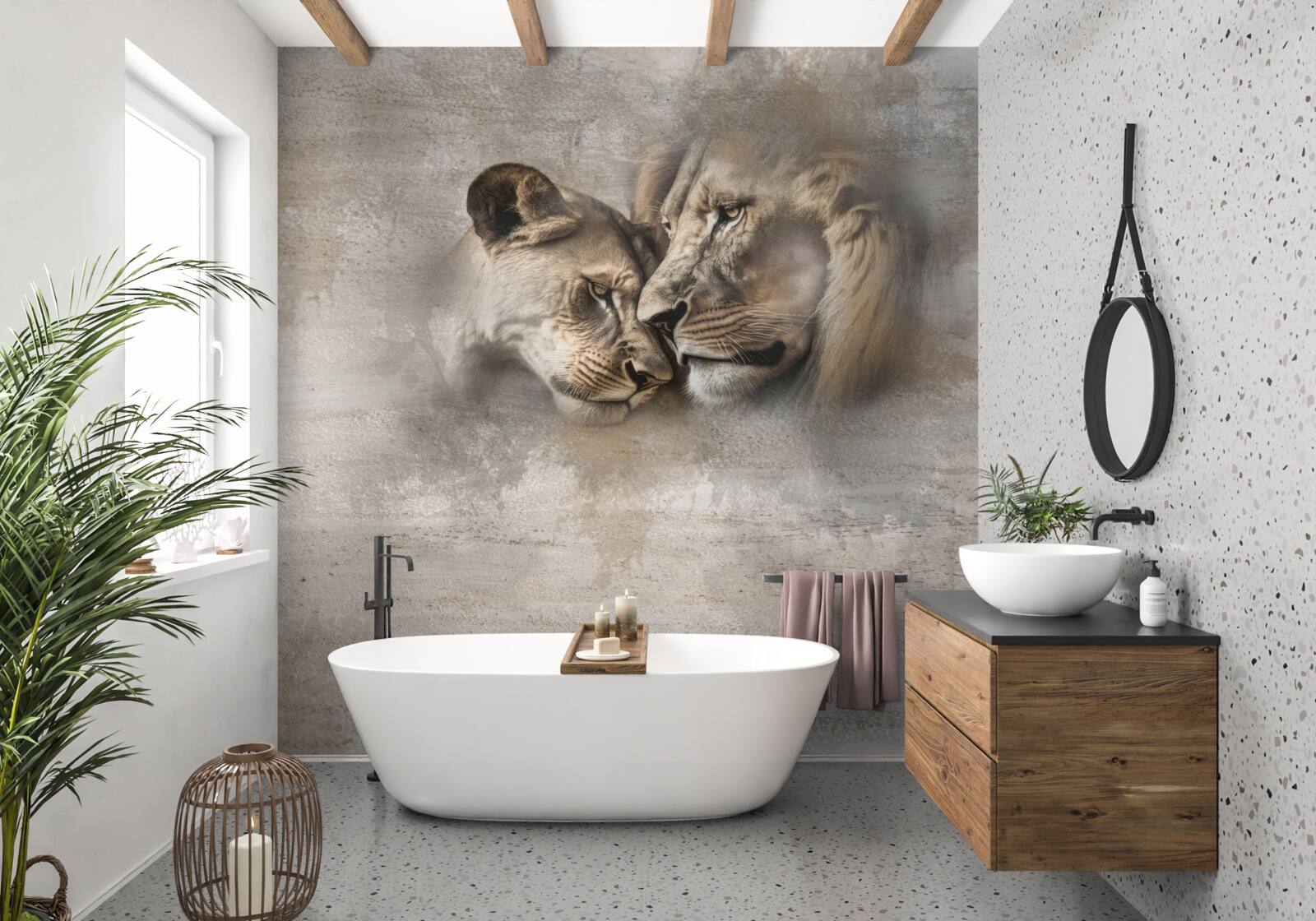 Fotobehang leeuwenpaar