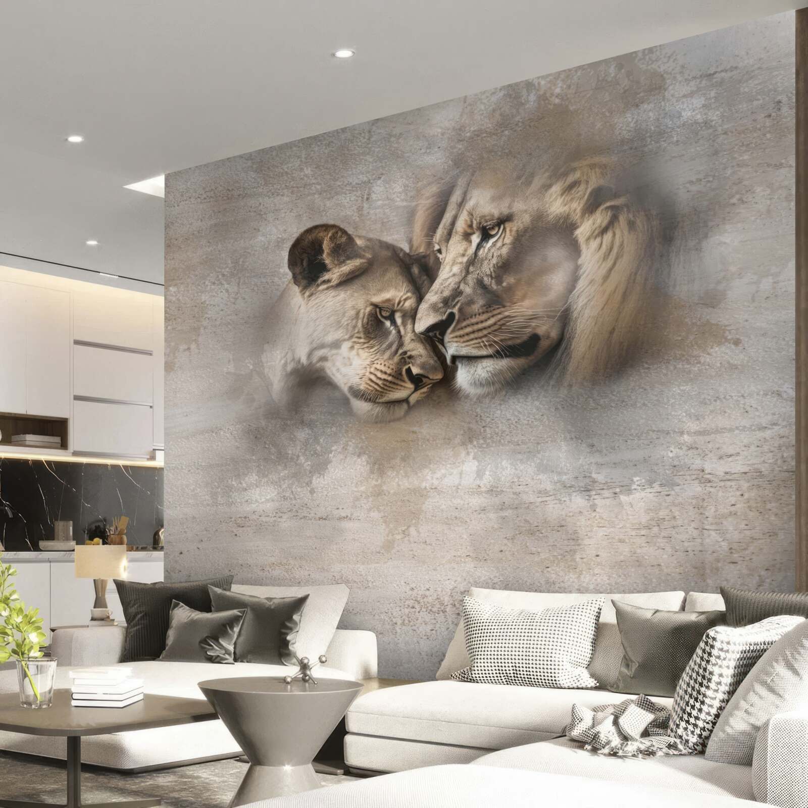 Fotobehang leeuwenpaar