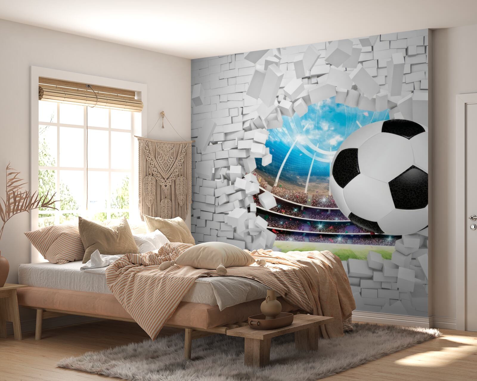Fotobehang voetbalveld en -bal