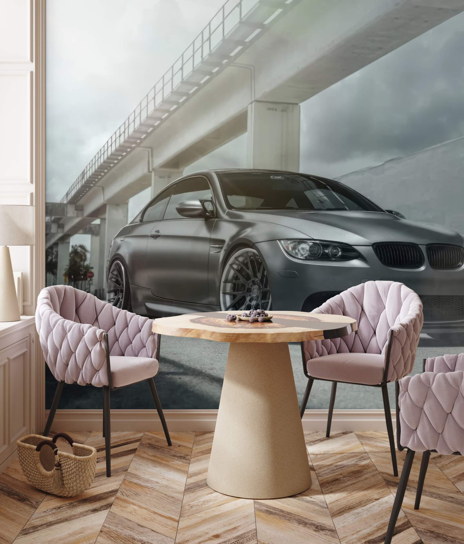 Fotobehang de auto is zwart