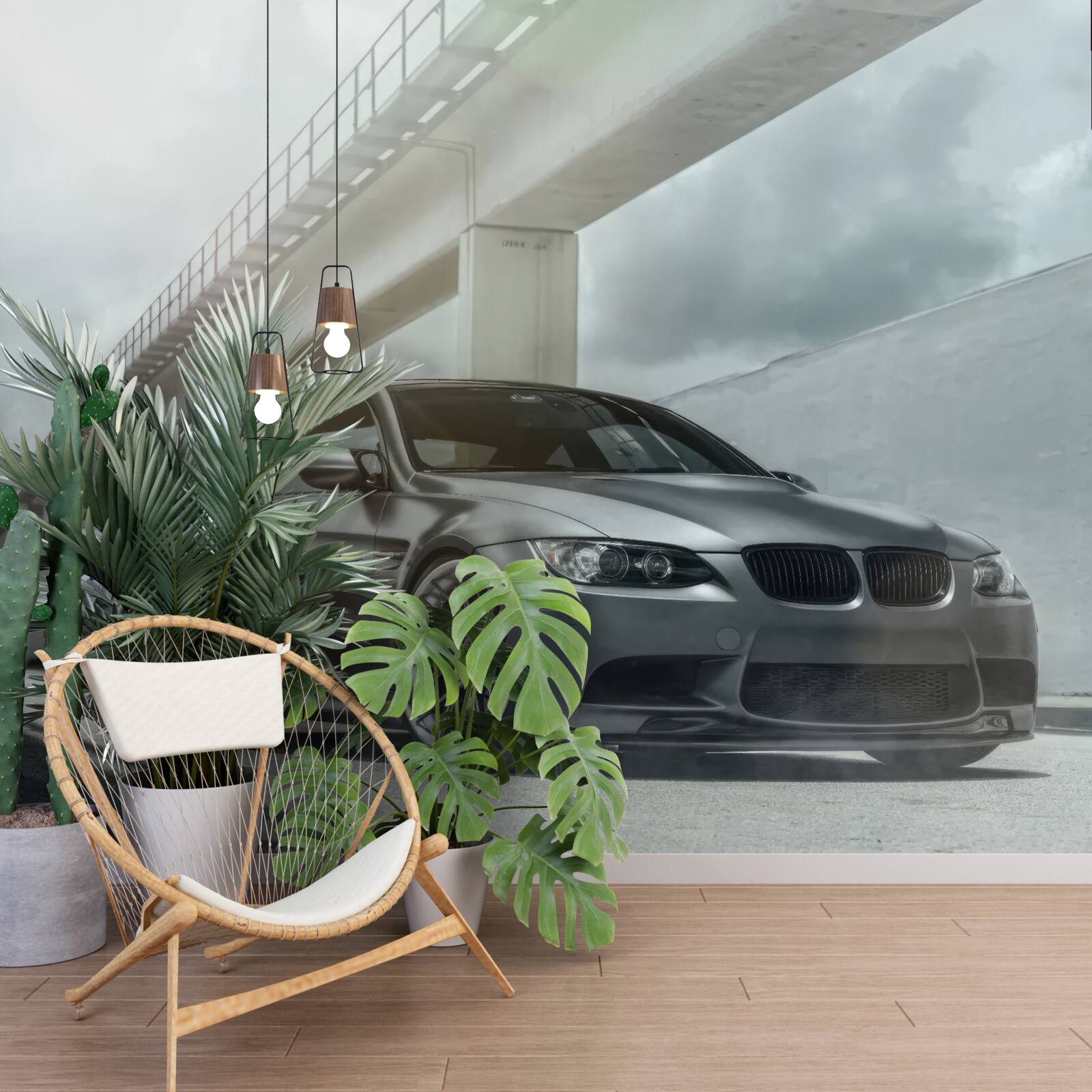 Fotobehang de auto is zwart