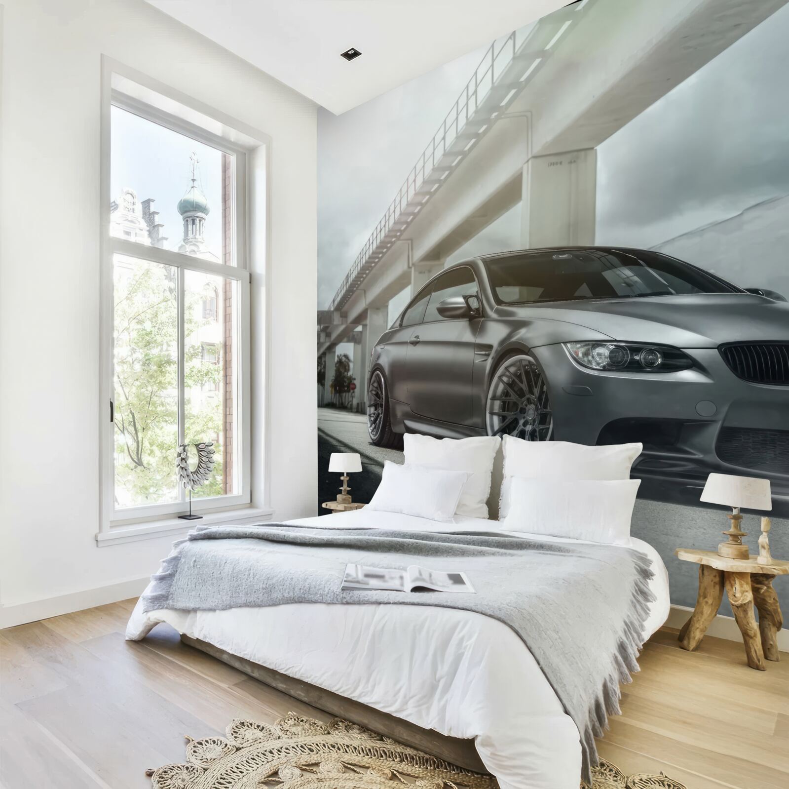 Fotobehang de auto is zwart