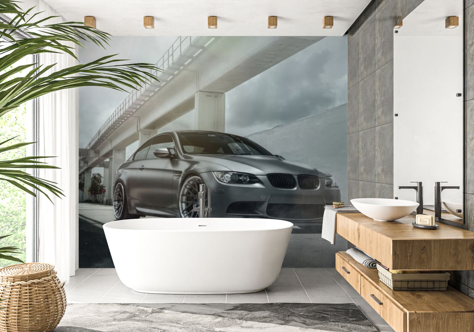 Fotobehang de auto is zwart