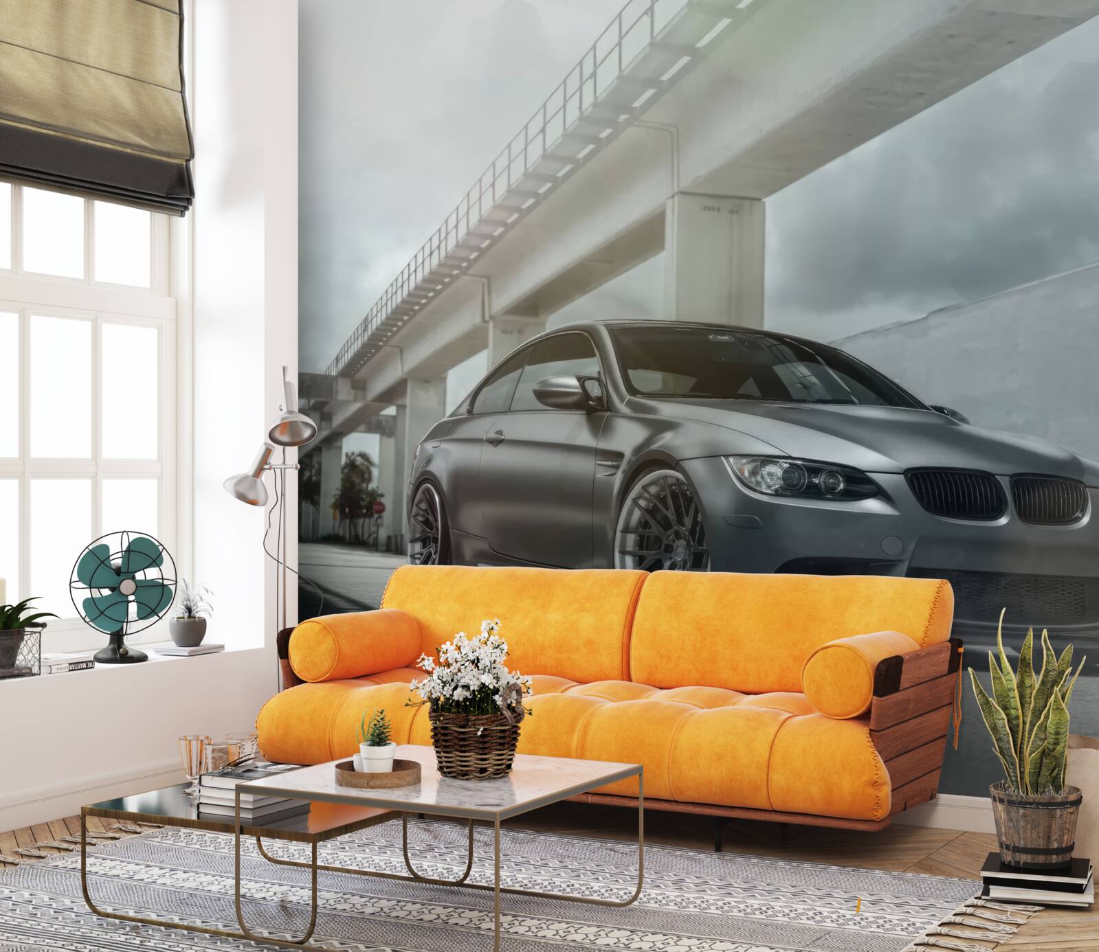 Fotobehang de auto is zwart