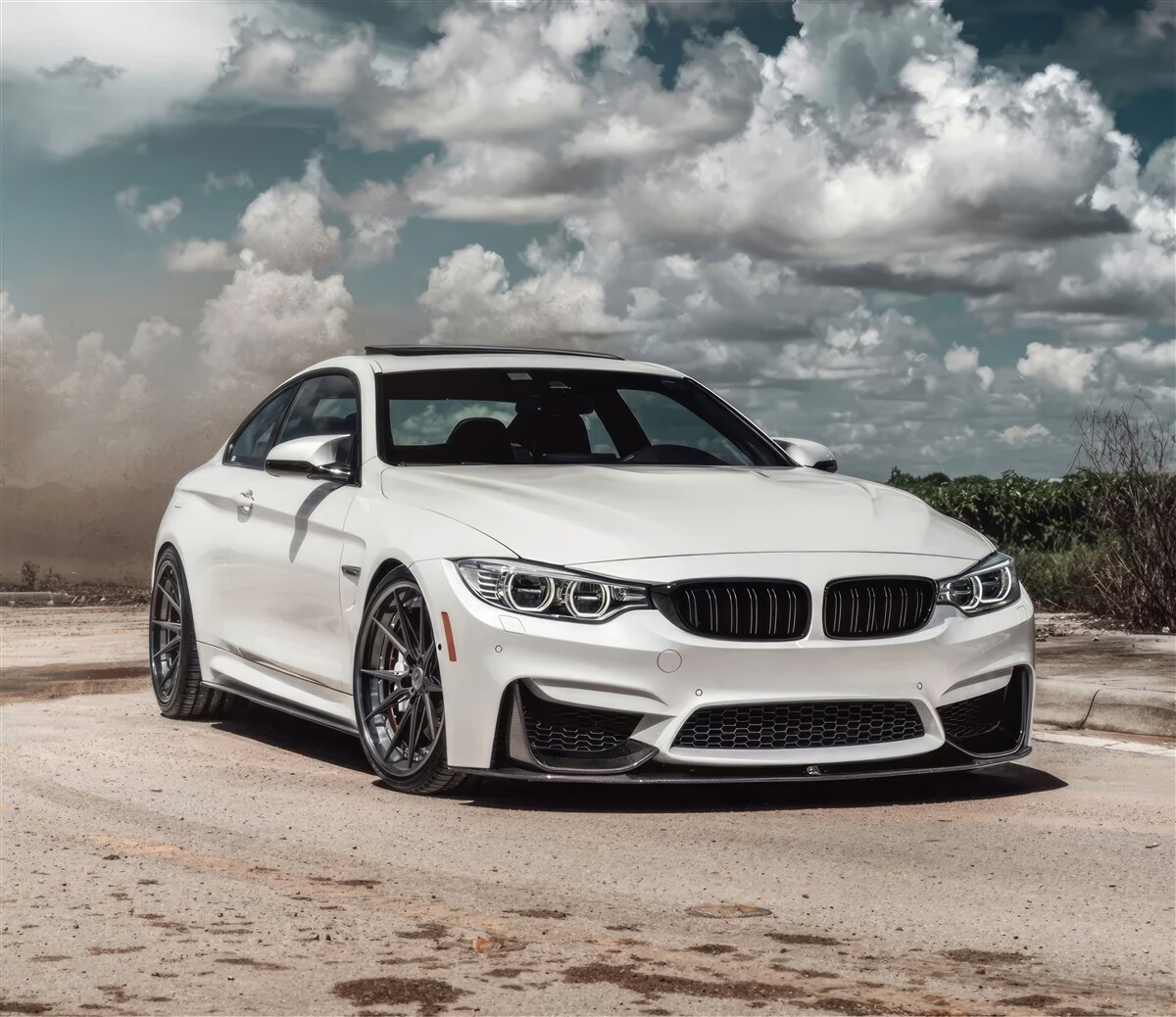 Fotobehang de auto is wit