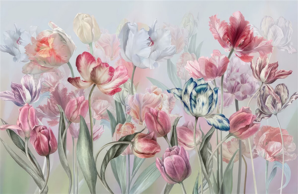 Fotobehang verscheidenheid aan prachtige bloemen