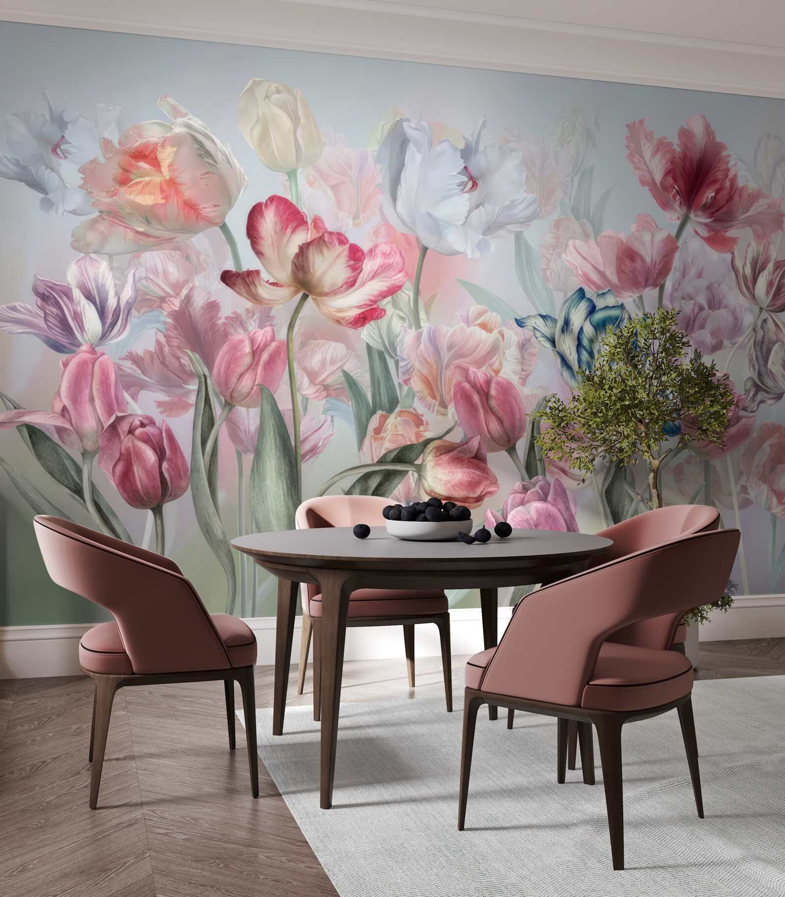 Fotobehang verscheidenheid aan prachtige bloemen