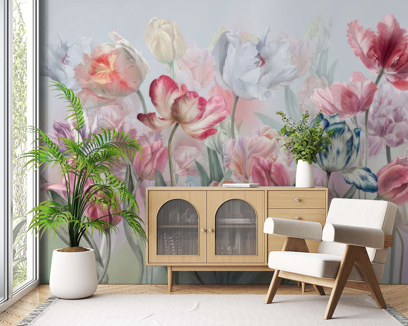 Fotobehang verscheidenheid aan prachtige bloemen