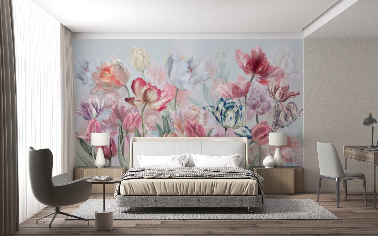 Fotobehang verscheidenheid aan prachtige bloemen