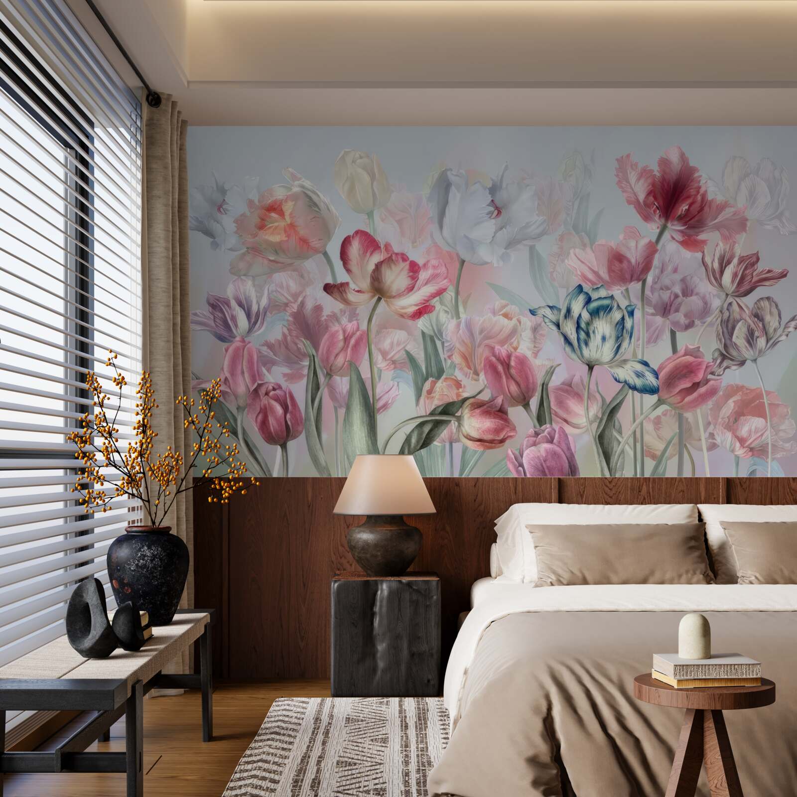 Fotobehang verscheidenheid aan prachtige bloemen