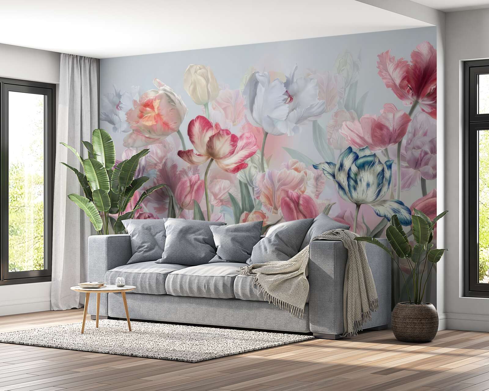 Fotobehang verscheidenheid aan prachtige bloemen