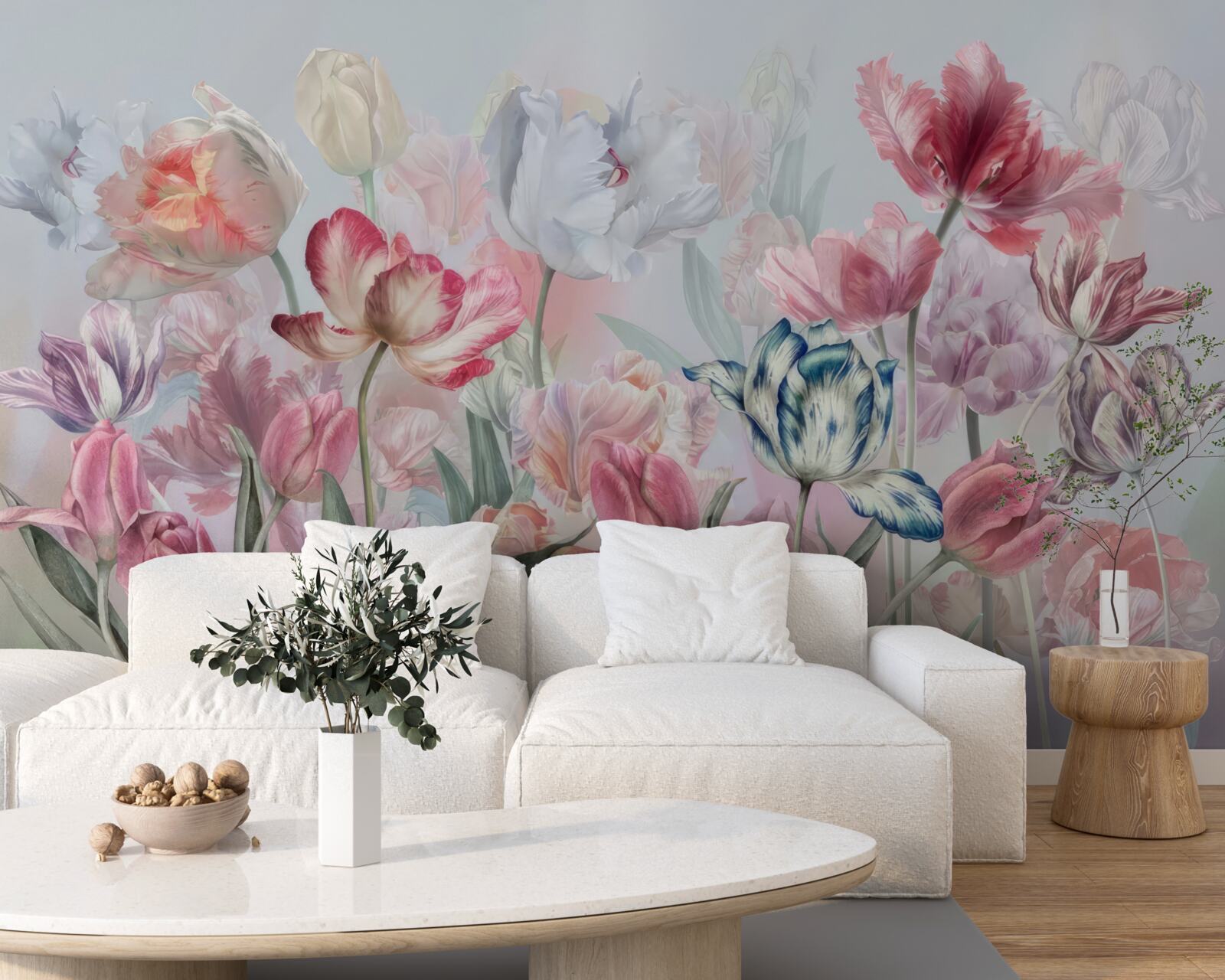 Fotobehang verscheidenheid aan prachtige bloemen