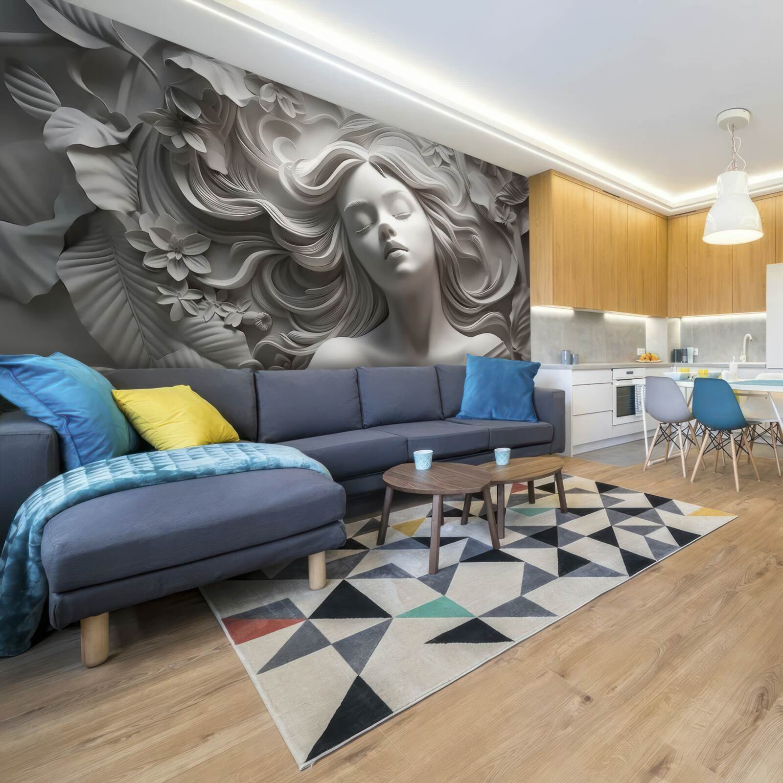 Fotobehang een meisje met gesloten ogen