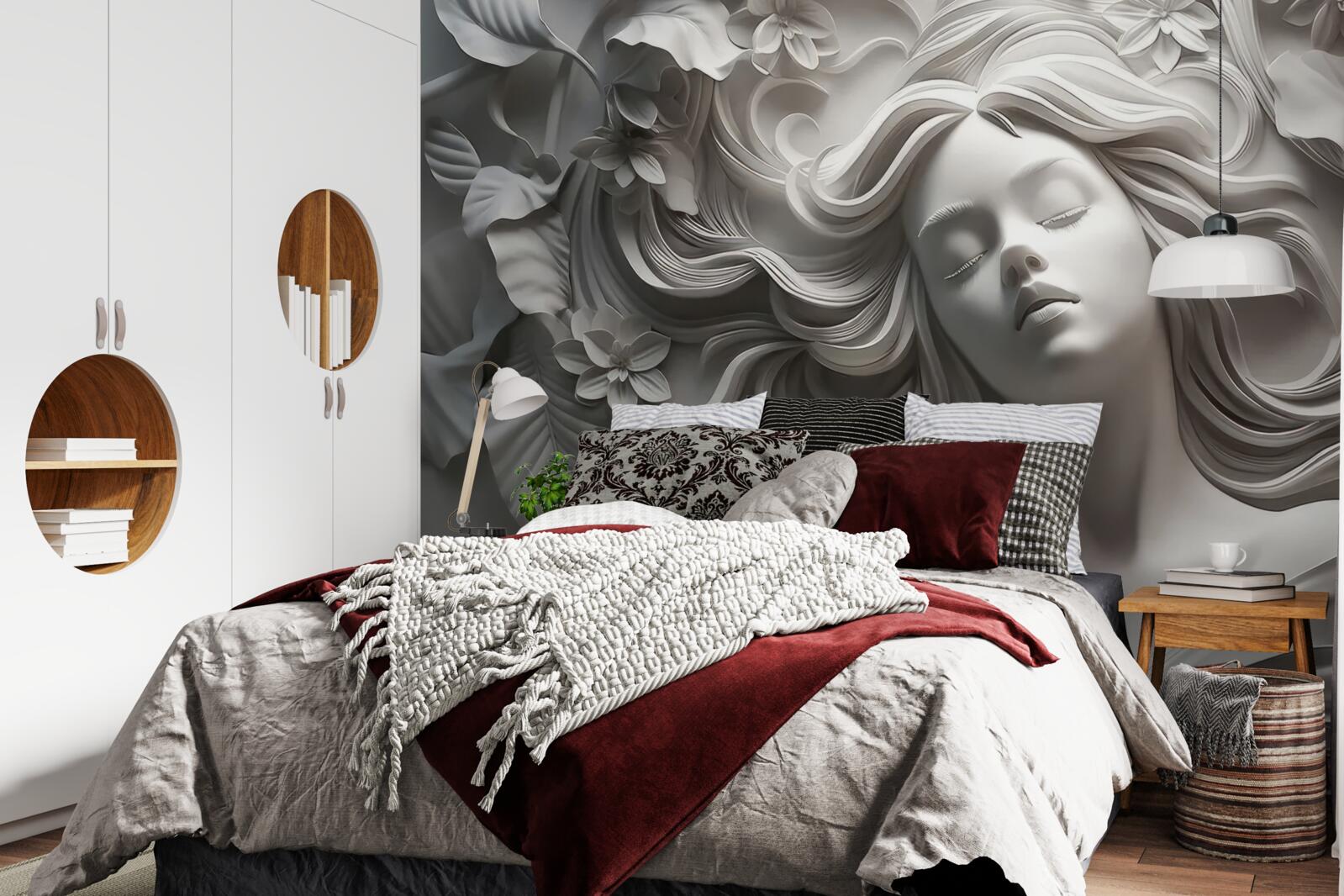 Fotobehang een meisje met gesloten ogen