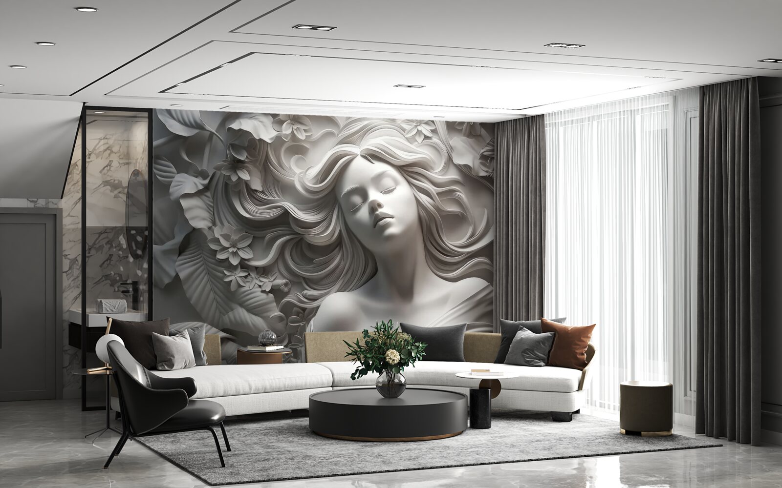 Fotobehang een meisje met gesloten ogen