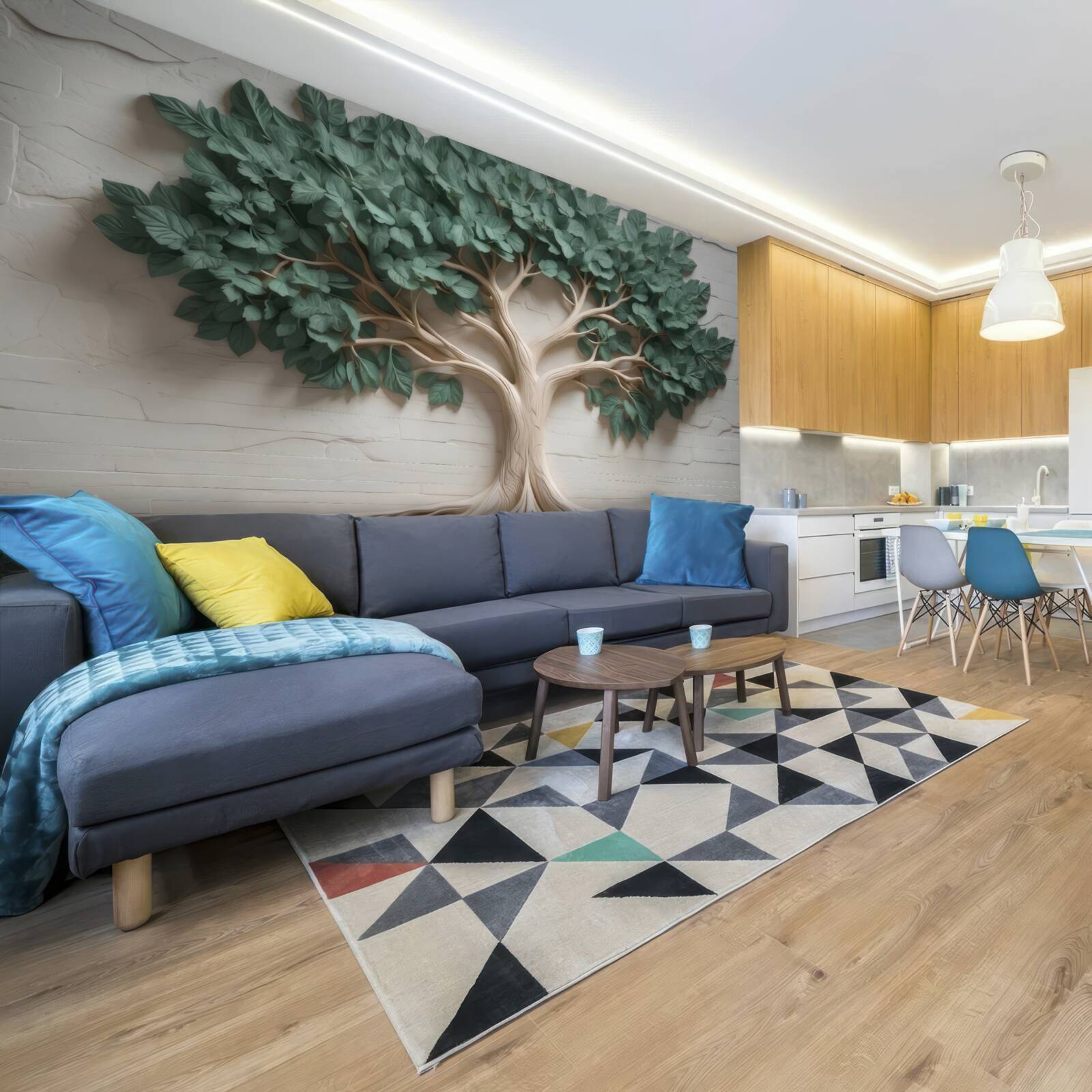 Fotobehang boom met dicht groen blad