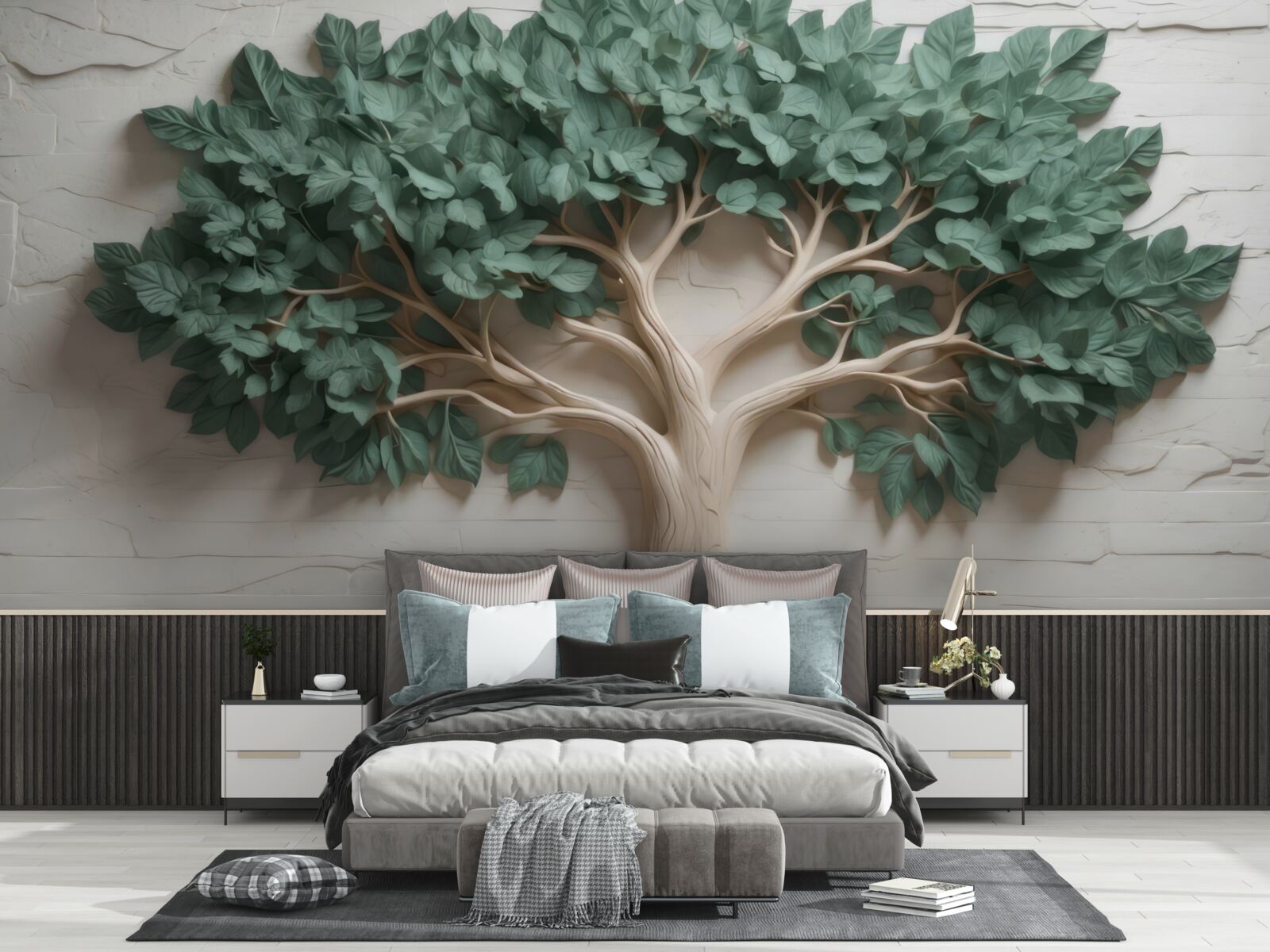 Fotobehang boom met dicht groen blad