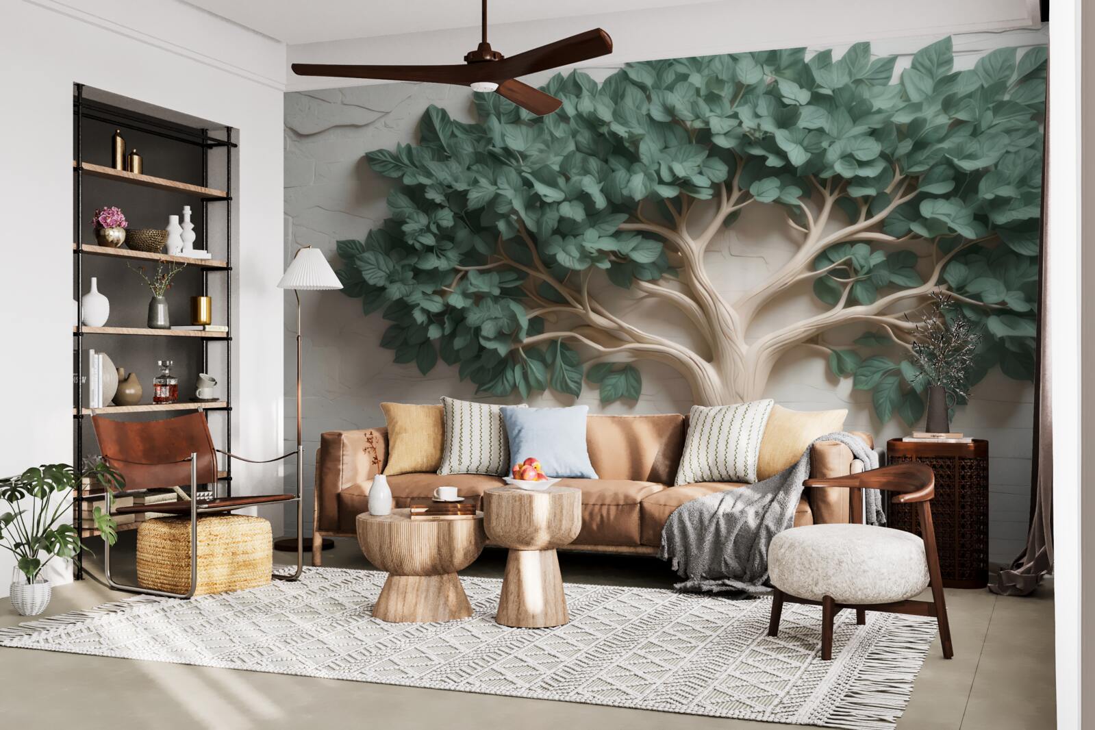 Fotobehang boom met dicht groen blad