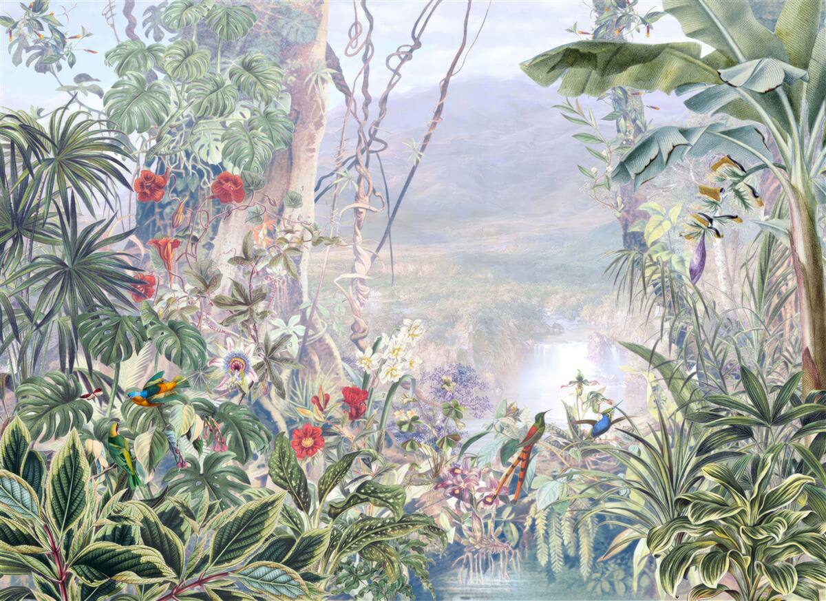 Fotobehang gevederde junglebewoners