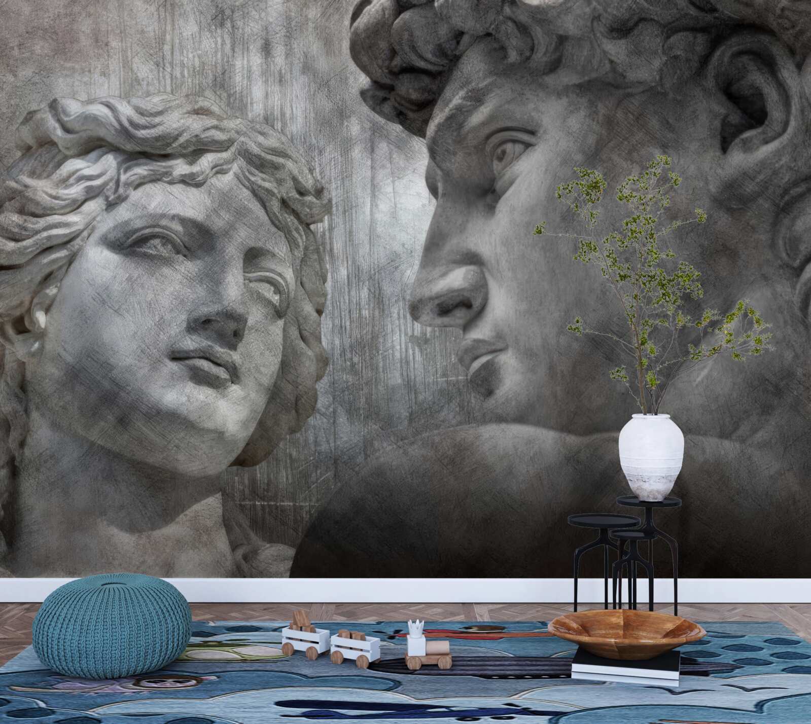 Fotobehang twee geschilderde jonge mannen