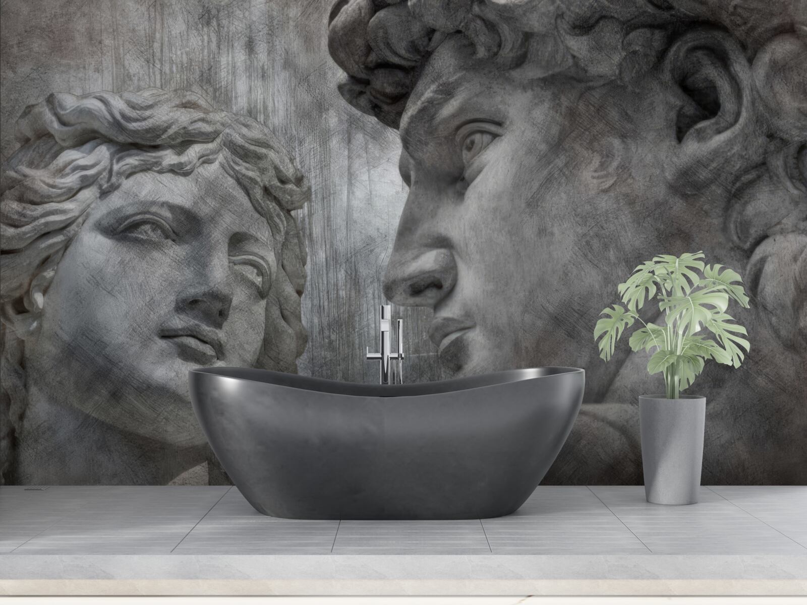 Fotobehang twee geschilderde jonge mannen