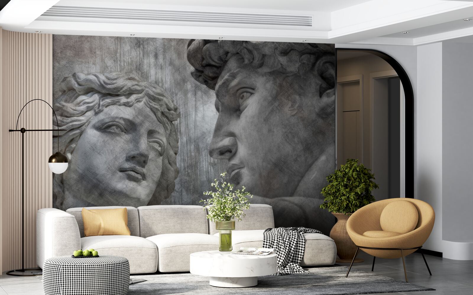 Fotobehang twee geschilderde jonge mannen