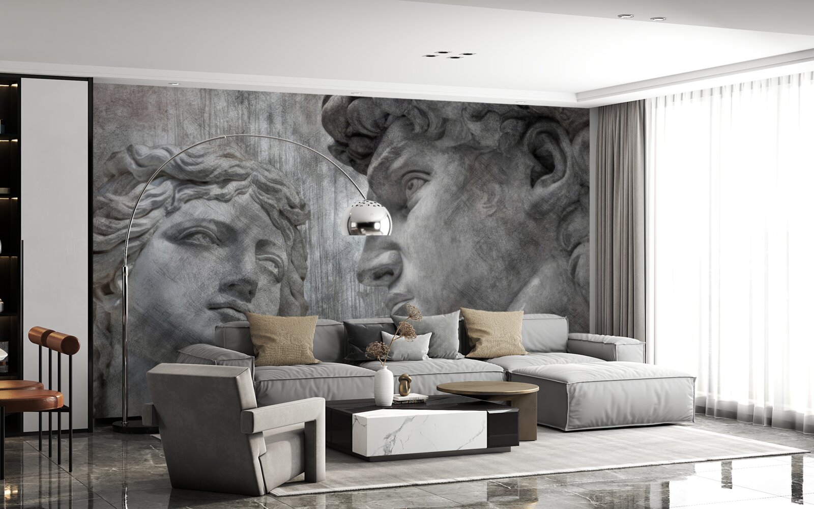 Fotobehang twee geschilderde jonge mannen