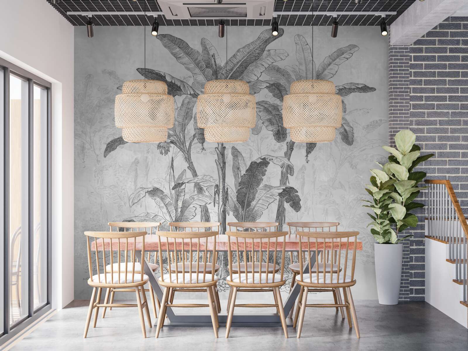 Fotobehang de getoonde palmen