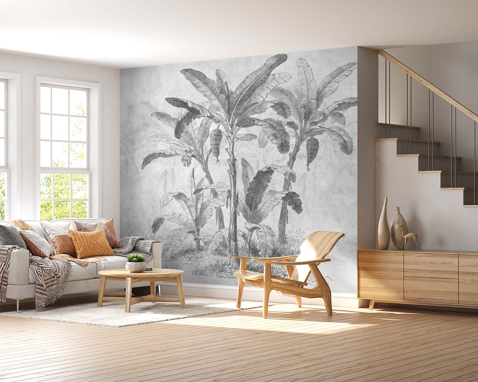 Fotobehang de getoonde palmen