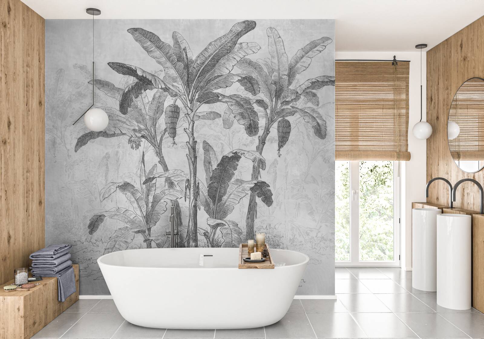 Fotobehang de getoonde palmen