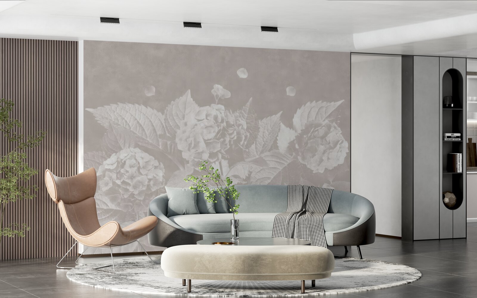 Fotobehang magnolia's moeilijk te zien