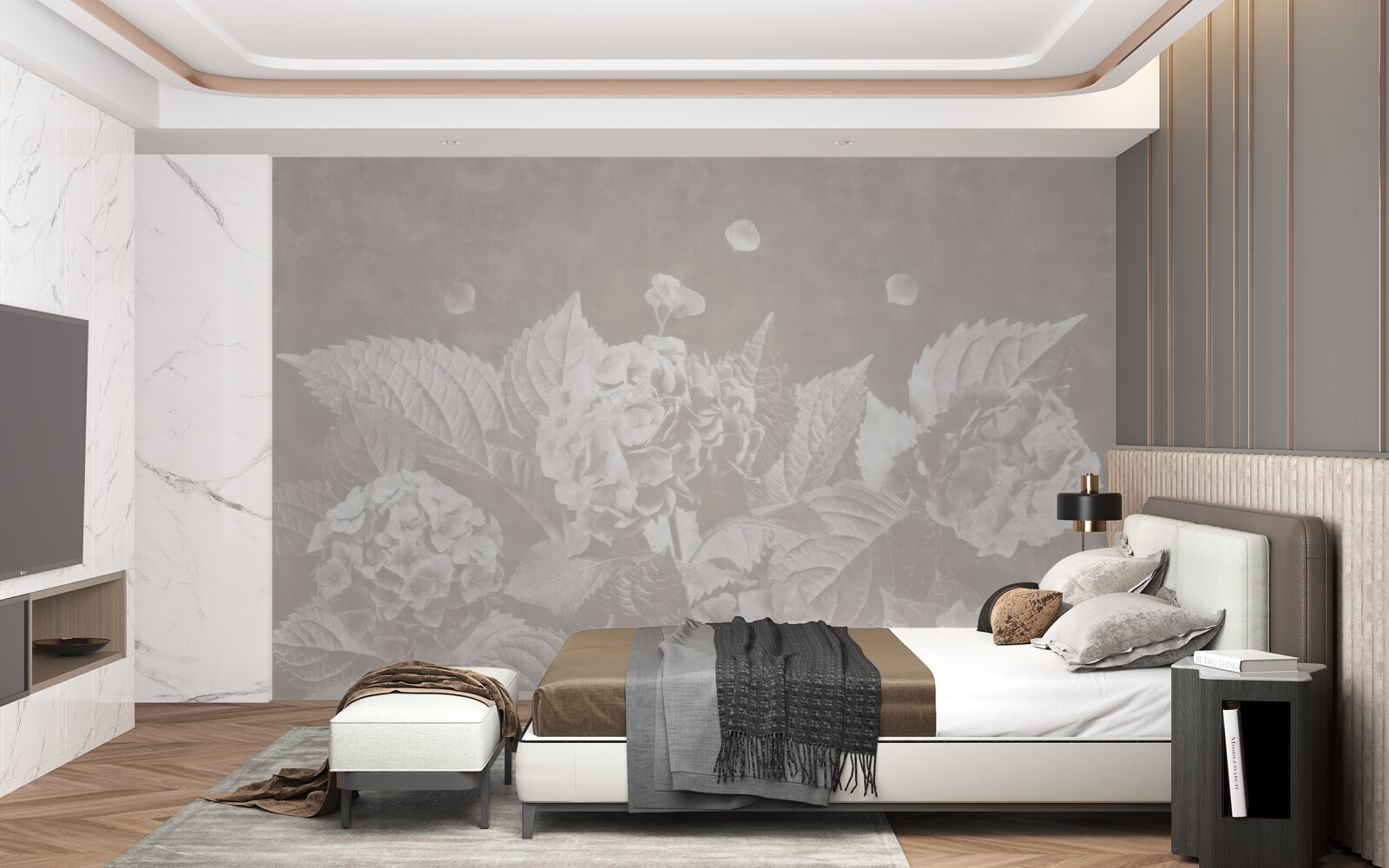 Fotobehang magnolia's moeilijk te zien