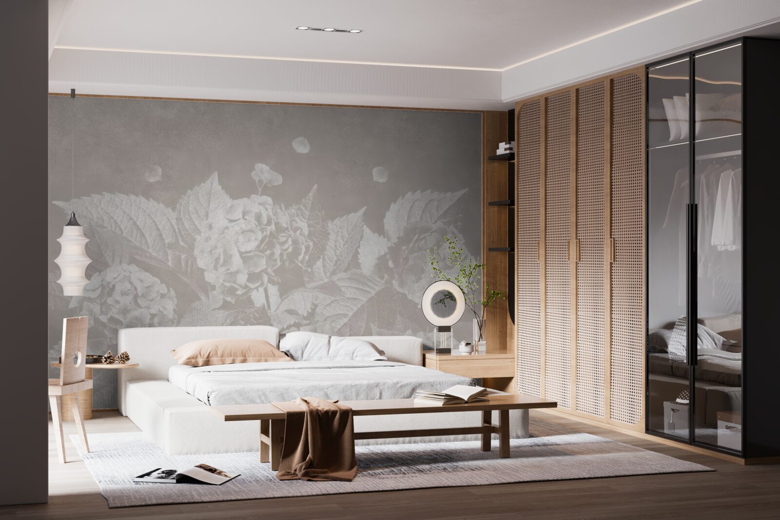 Fotobehang magnolia's moeilijk te zien