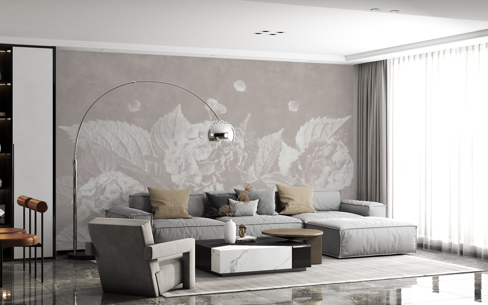 Fotobehang magnolia's moeilijk te zien