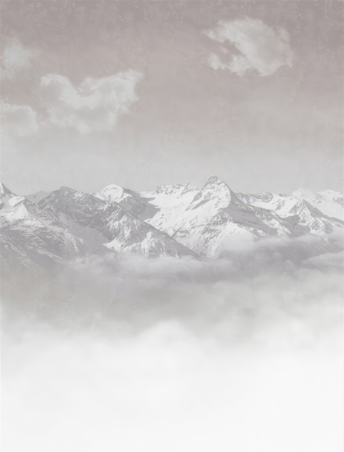 Fotobehang mistige bergen