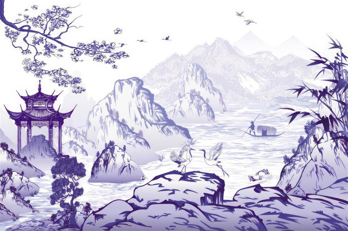 Fotobehang porseleinlandschap