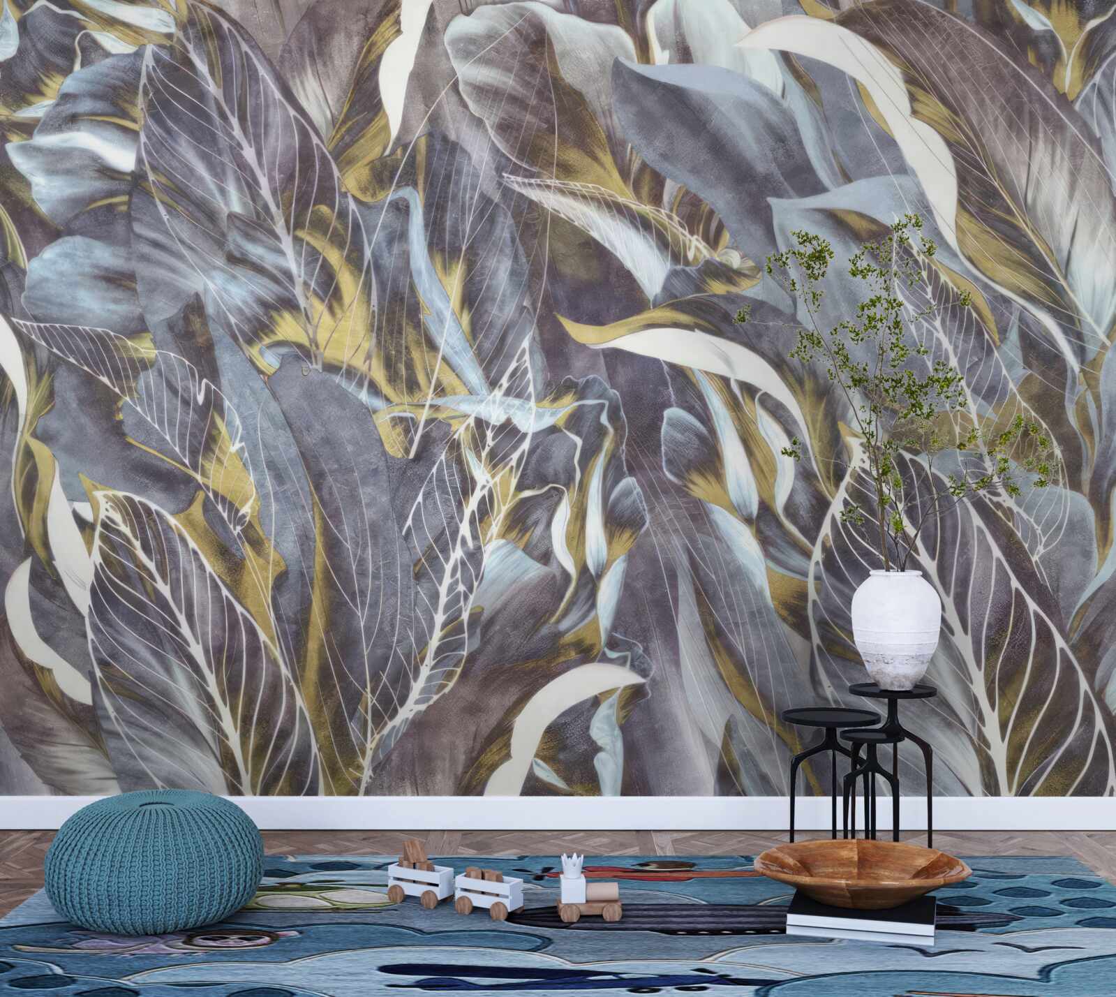 Fotobehang dicht gordijn van bladeren