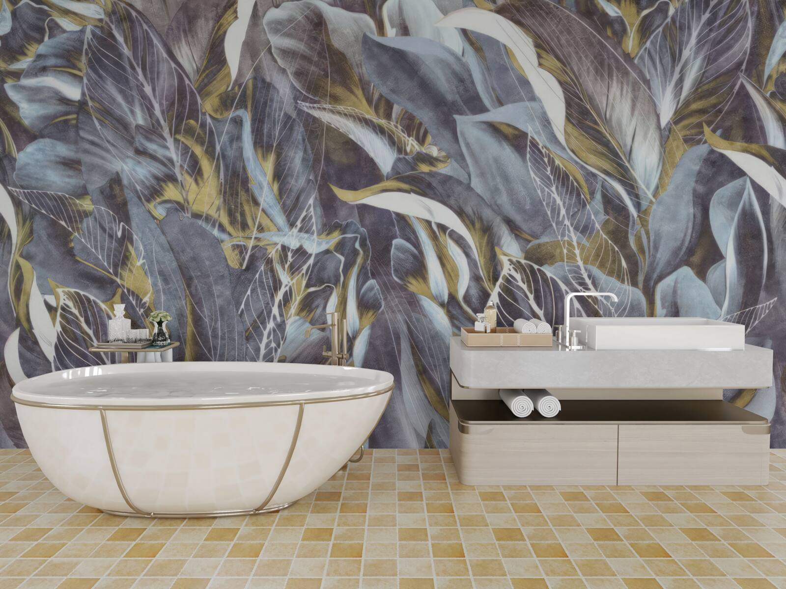 Fotobehang dicht gordijn van bladeren