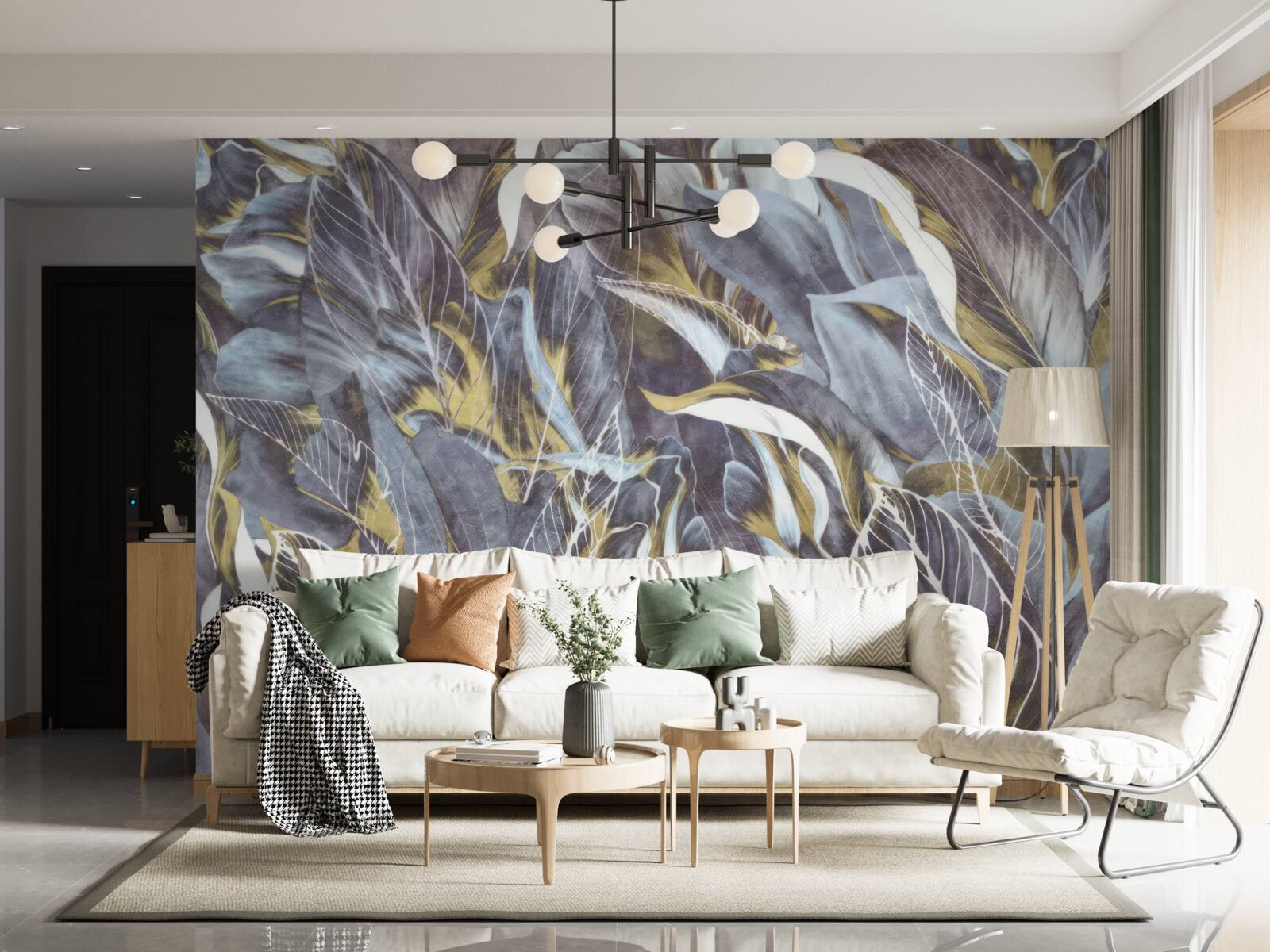 Fotobehang dicht gordijn van bladeren