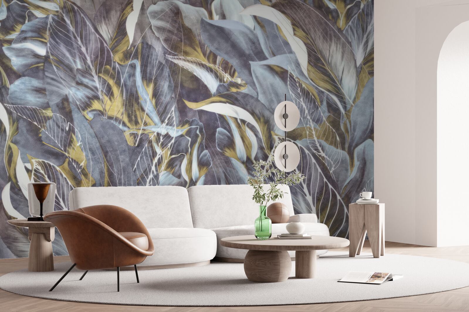 Fotobehang dicht gordijn van bladeren