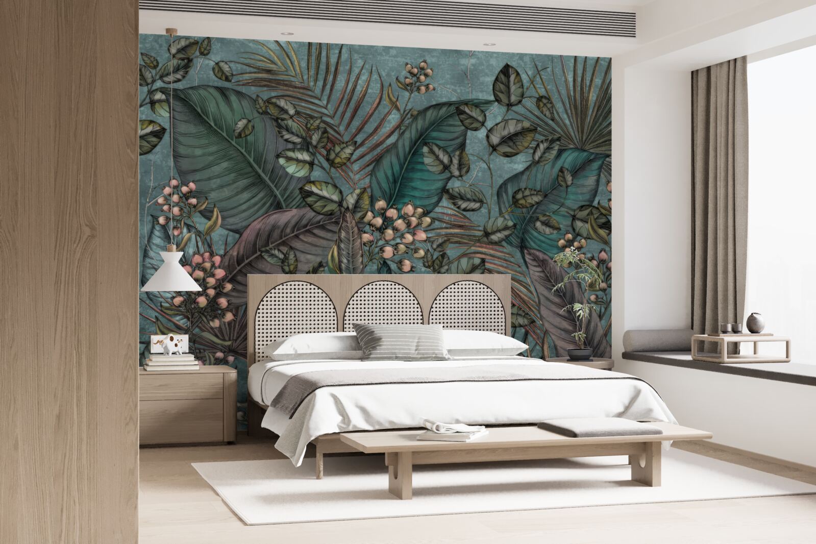 Fotobehang achtergrond van donkere bladeren