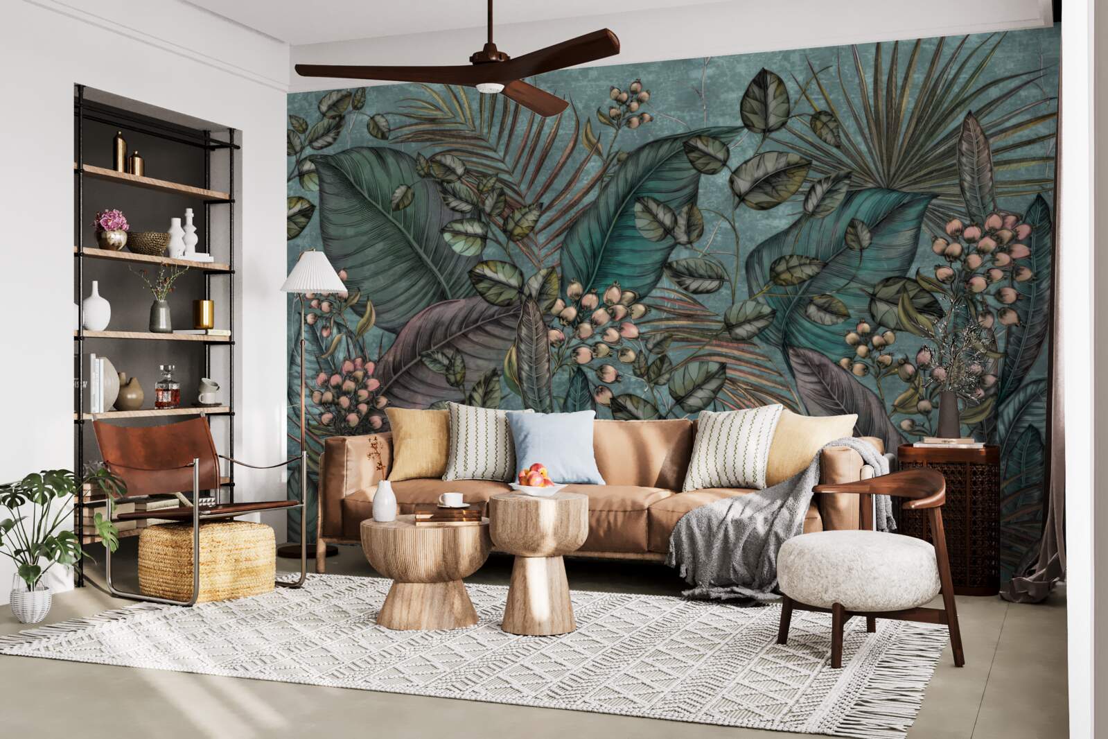 Fotobehang achtergrond van donkere bladeren