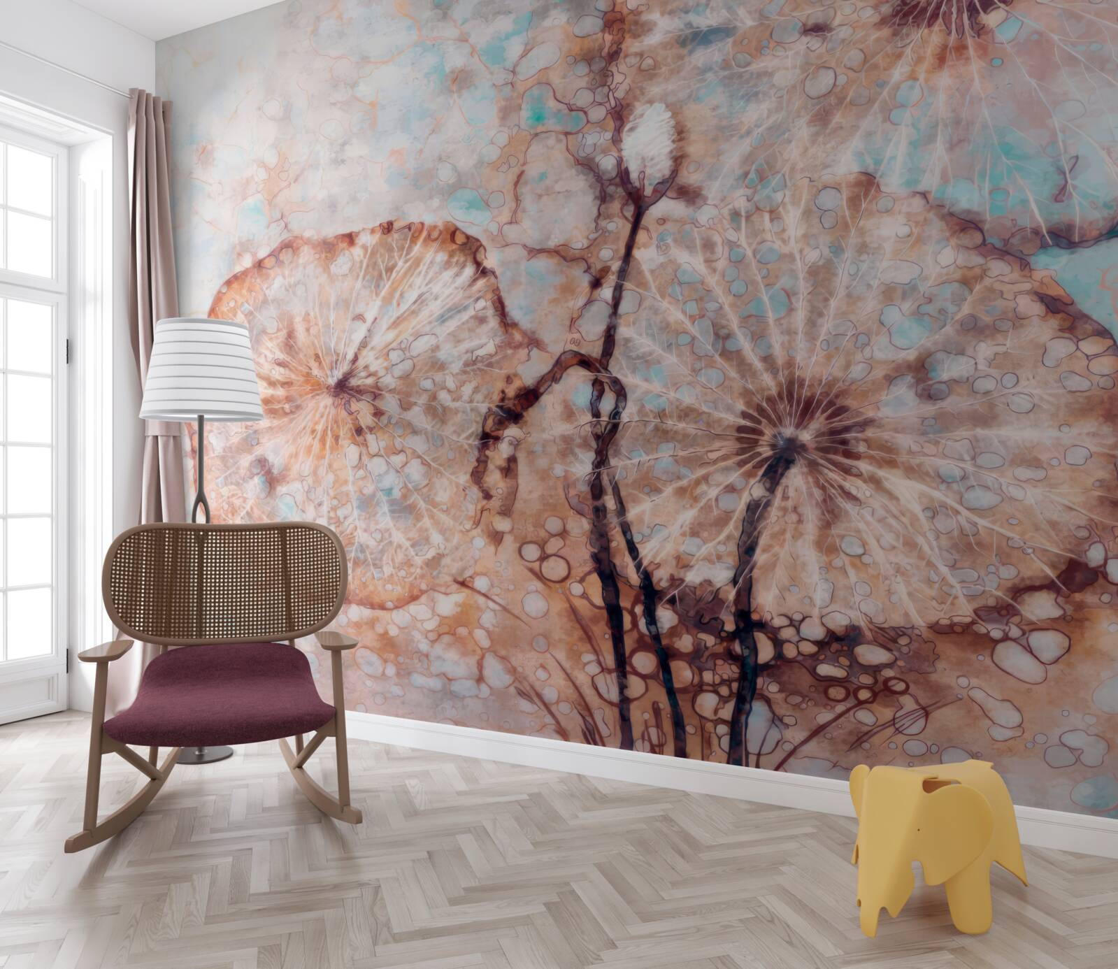 Fotobehang plant op een ongebruikelijke manier gepresenteerd