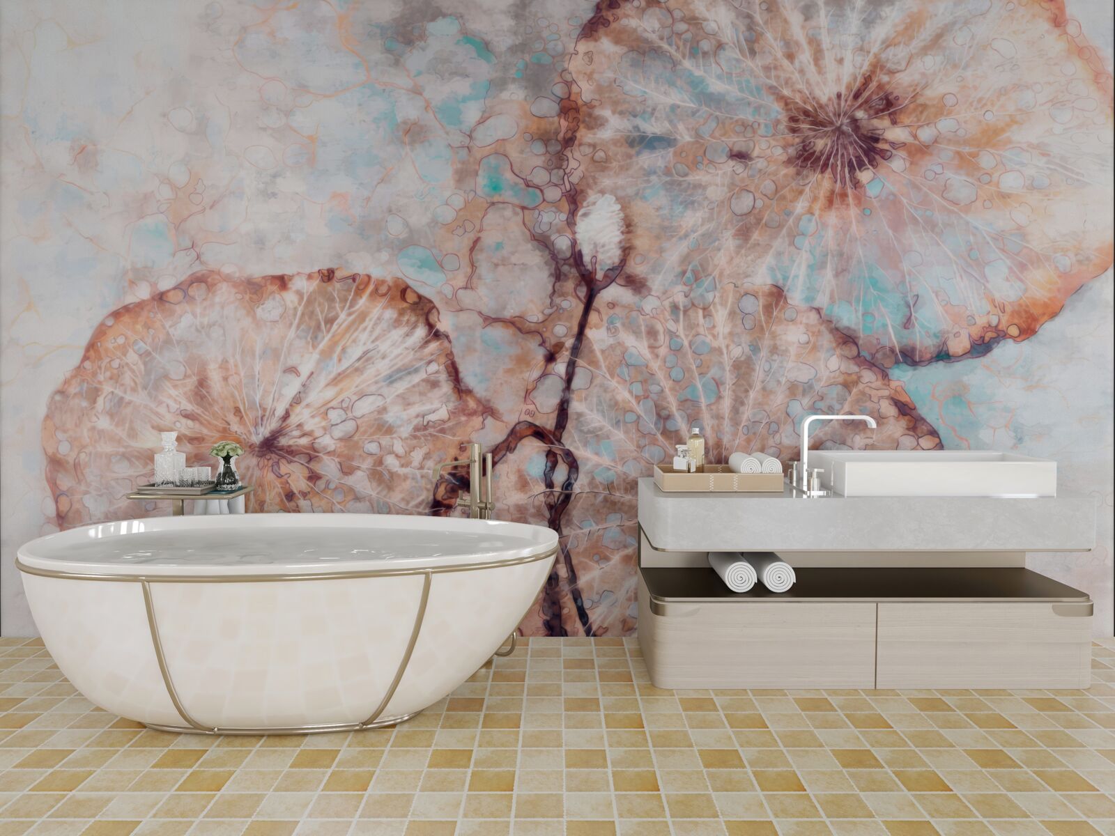 Fotobehang plant op een ongebruikelijke manier gepresenteerd